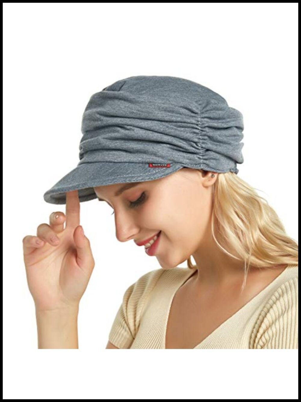Women's Pre-Tied Brim Visor Hat Cotton Polyester Stretch Fit